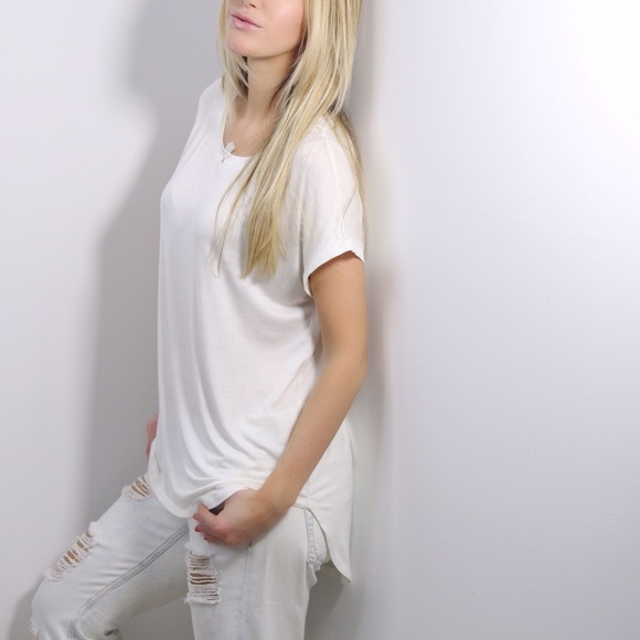 11thstreet Tops - Soft Ivory White T Shirt
